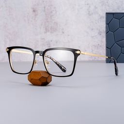 Chaney Black Rectangle Glasses0