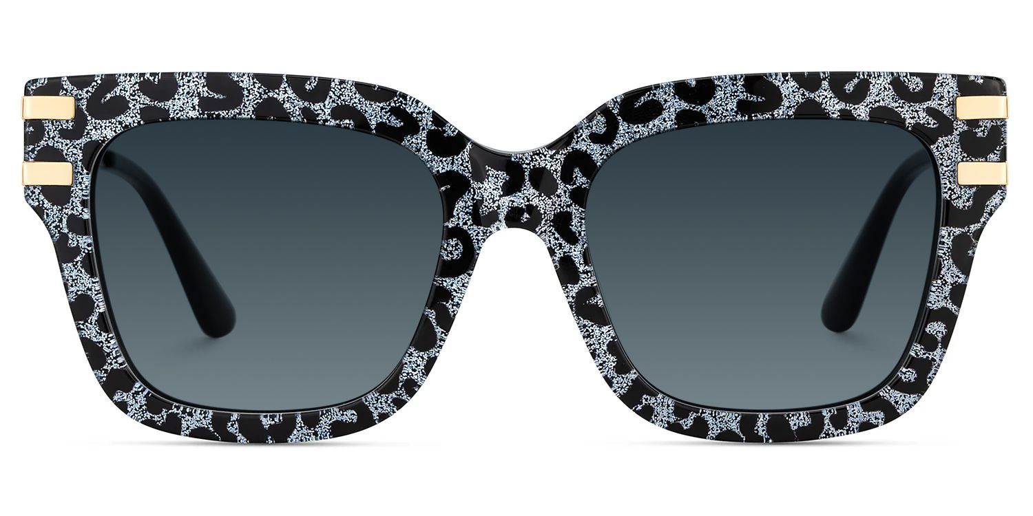 Lidia Gray Leopard Frame Sunglasses with Square Style | ZEELOOL CA0