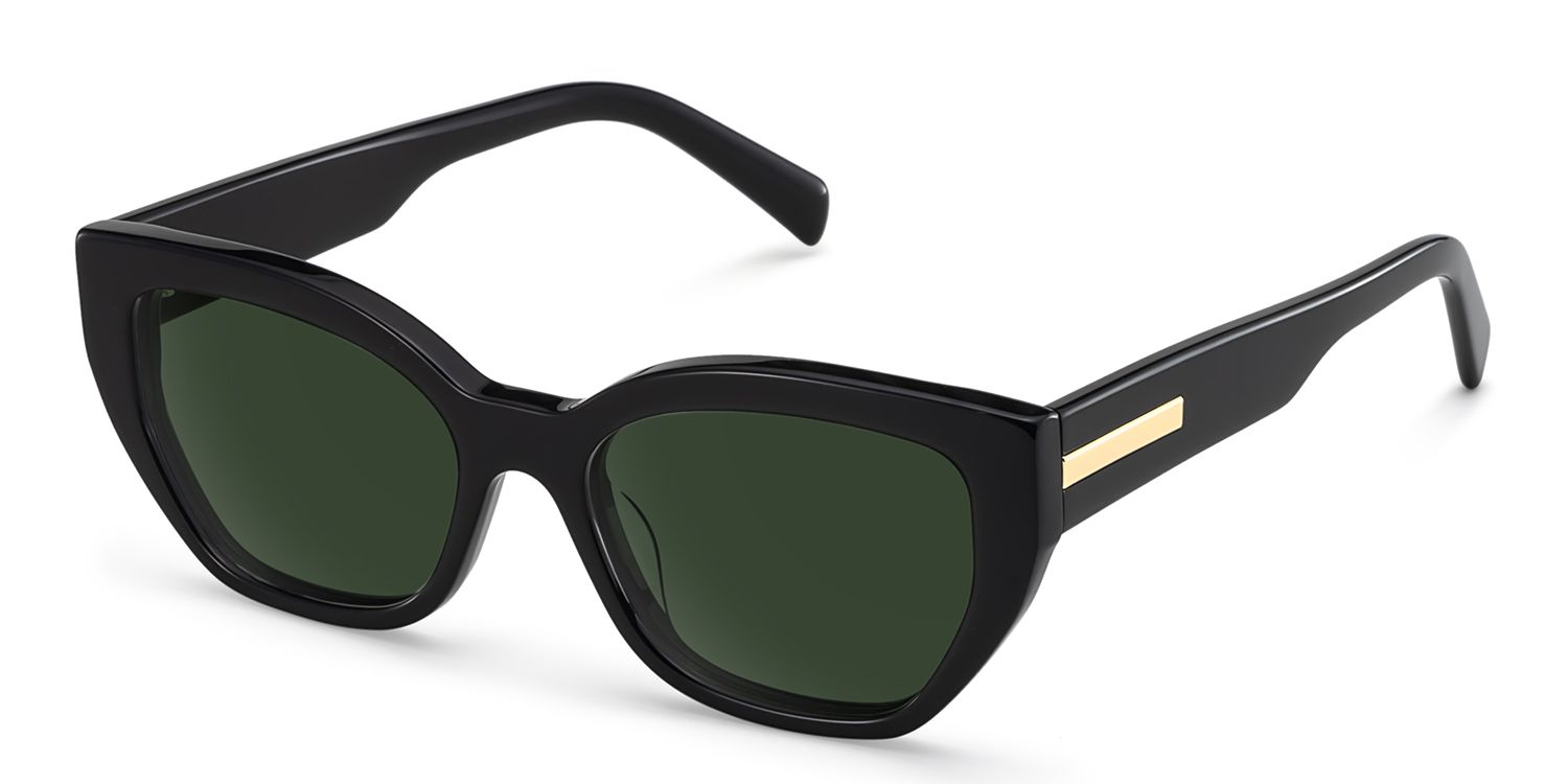 Zia Black Cat Eye Polarized Sunglasses for Driving | ZEELOOL CA2
