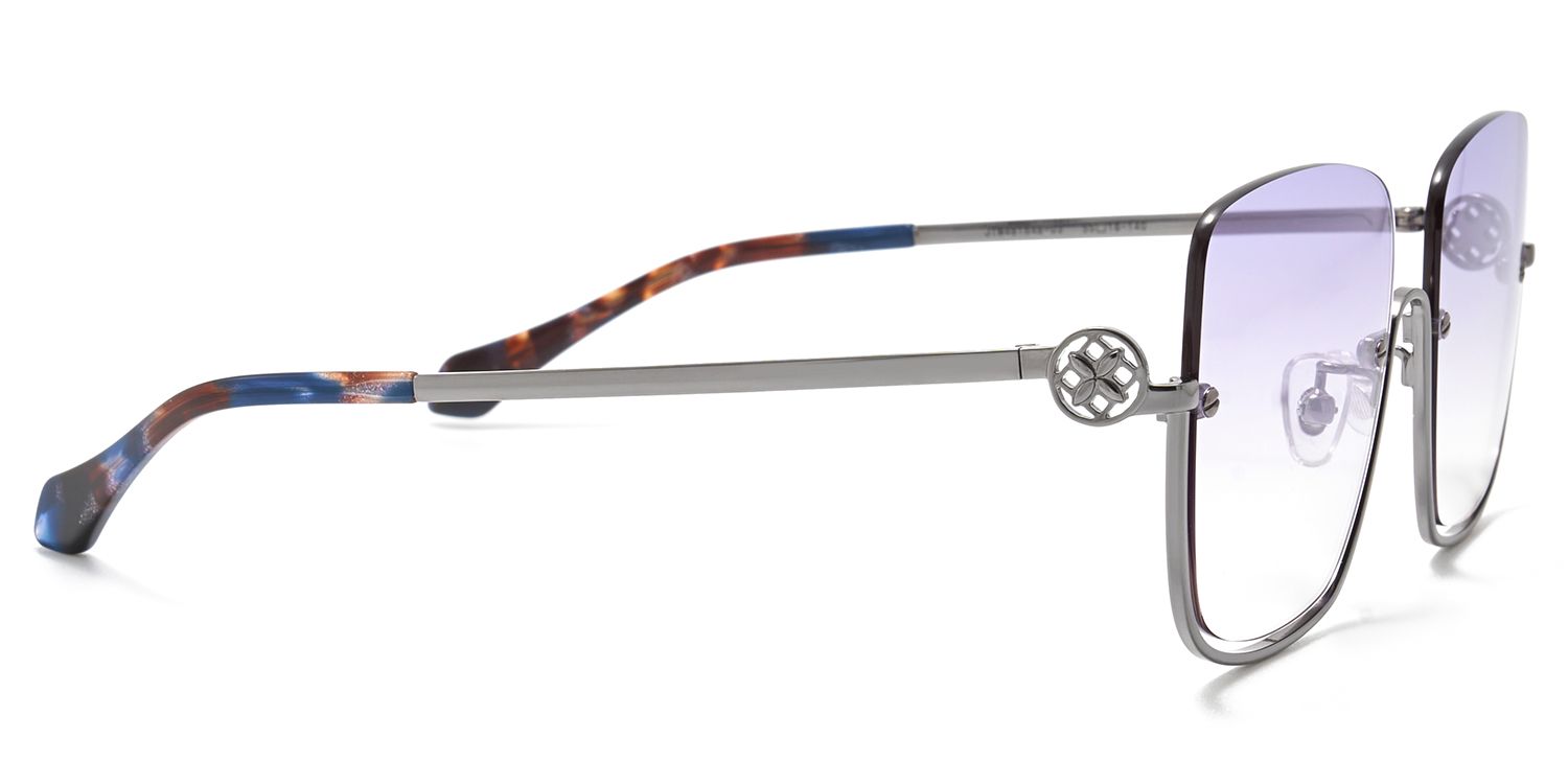 Charie Light Purple Frame Sunglasses with Rectangle Style | ZEELOOL CA2