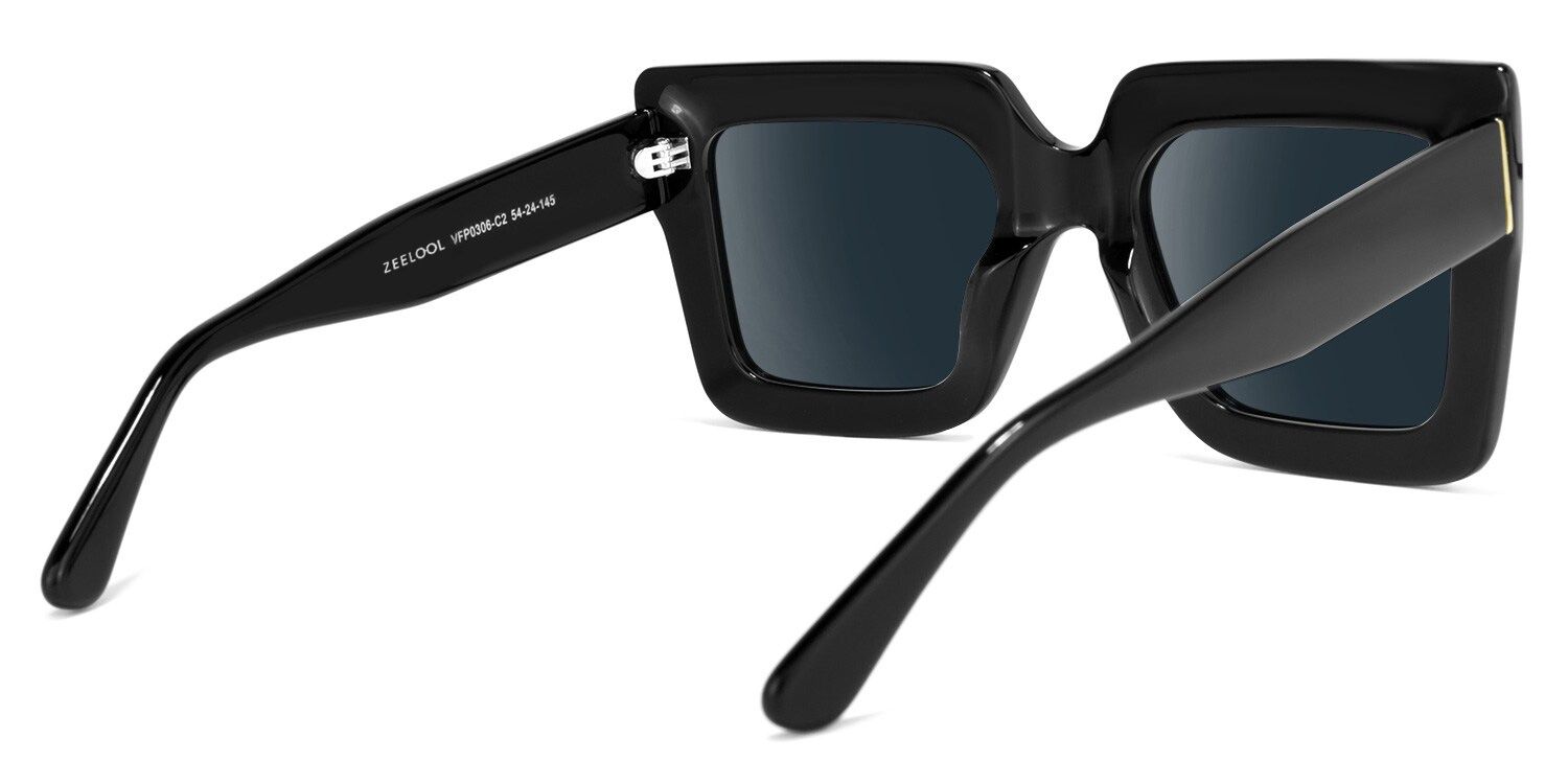 Brandon Square Black Sunglasses for Women & Men | ZEELOOL CA3