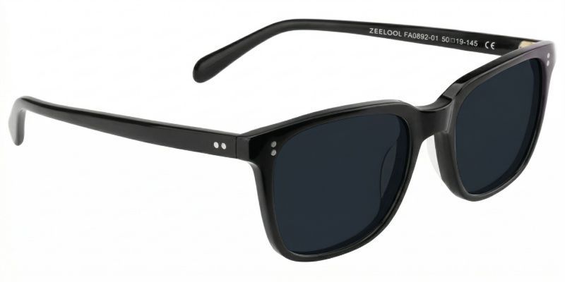 Lamont Rectangle Black Full Rim Sunglasses | ZEELOOL CA3