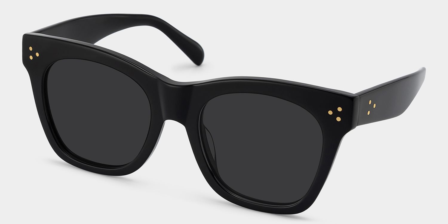 Gordon Black Rectangle Polarized Sunglasses for Driving | ZEELOOL CA2
