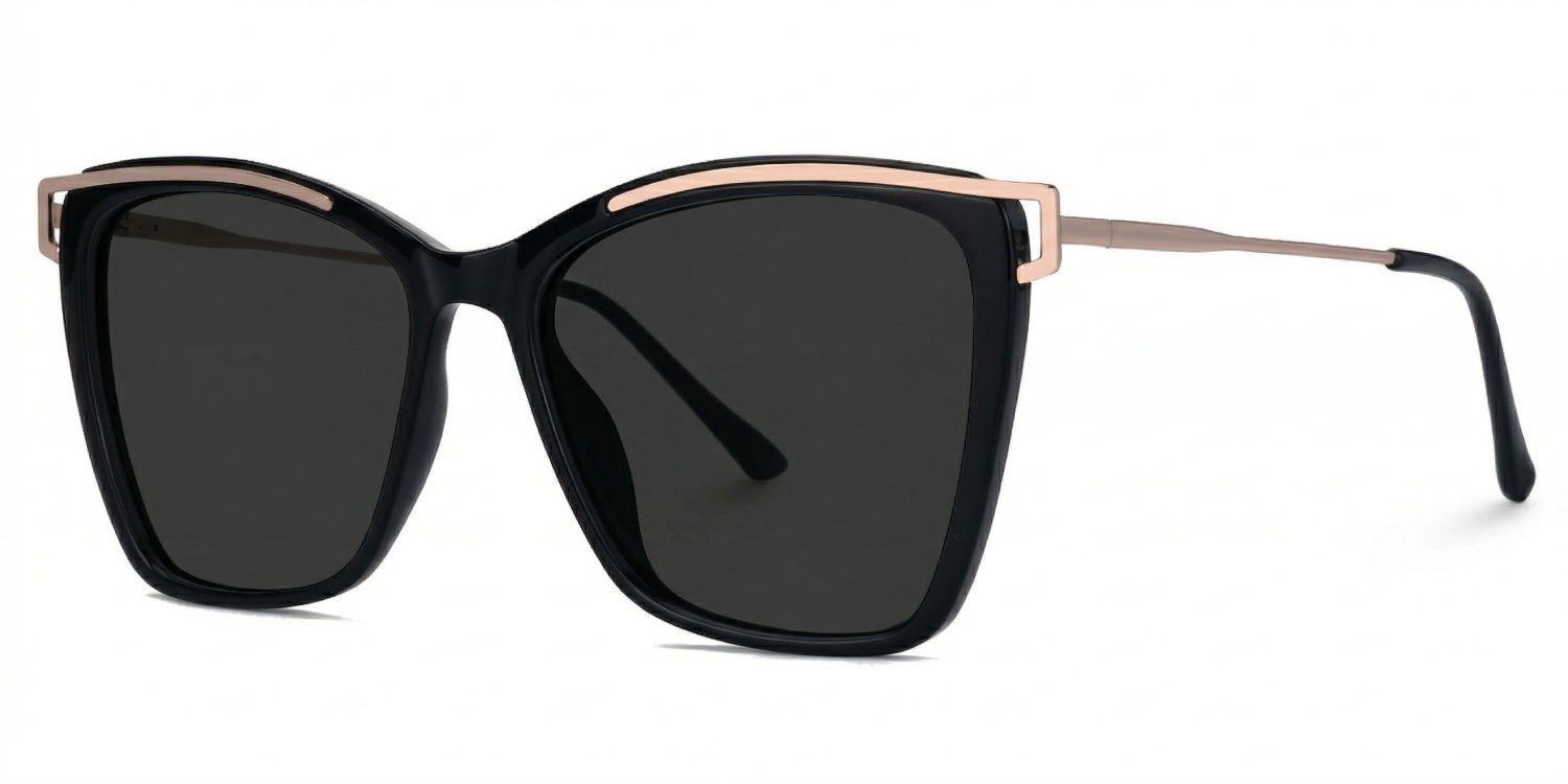 Krystle Square Black Full Rim Sunglasses | ZEELOOL CA1