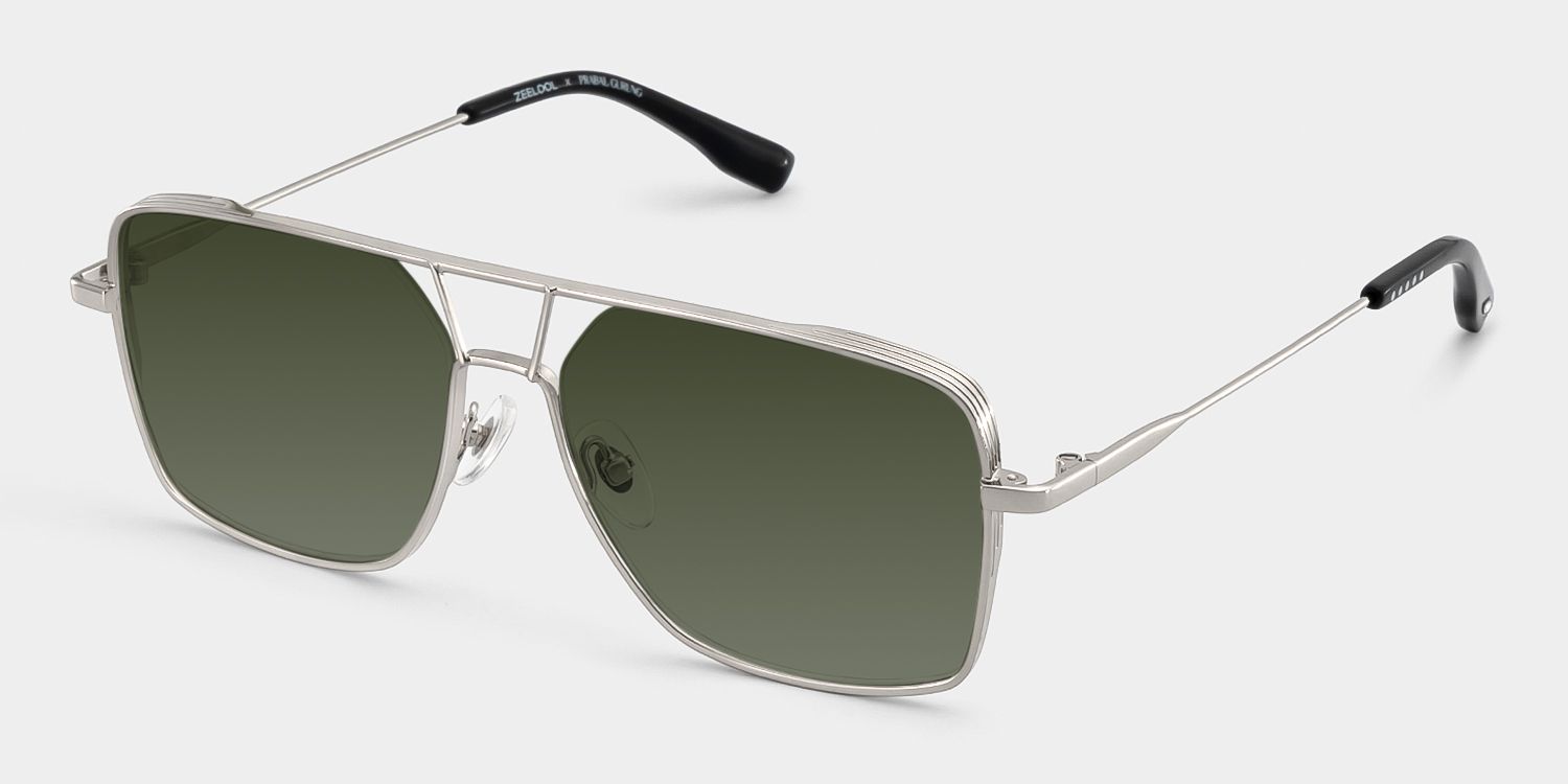 Debbie Aviator Silver Semi Rim Sunglasses | ZEELOOL CA3