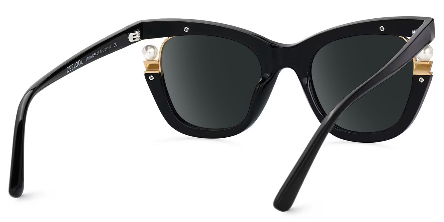Pearl Black Cat Eye Polarized Sunglasses for Driving | ZEELOOL CA3