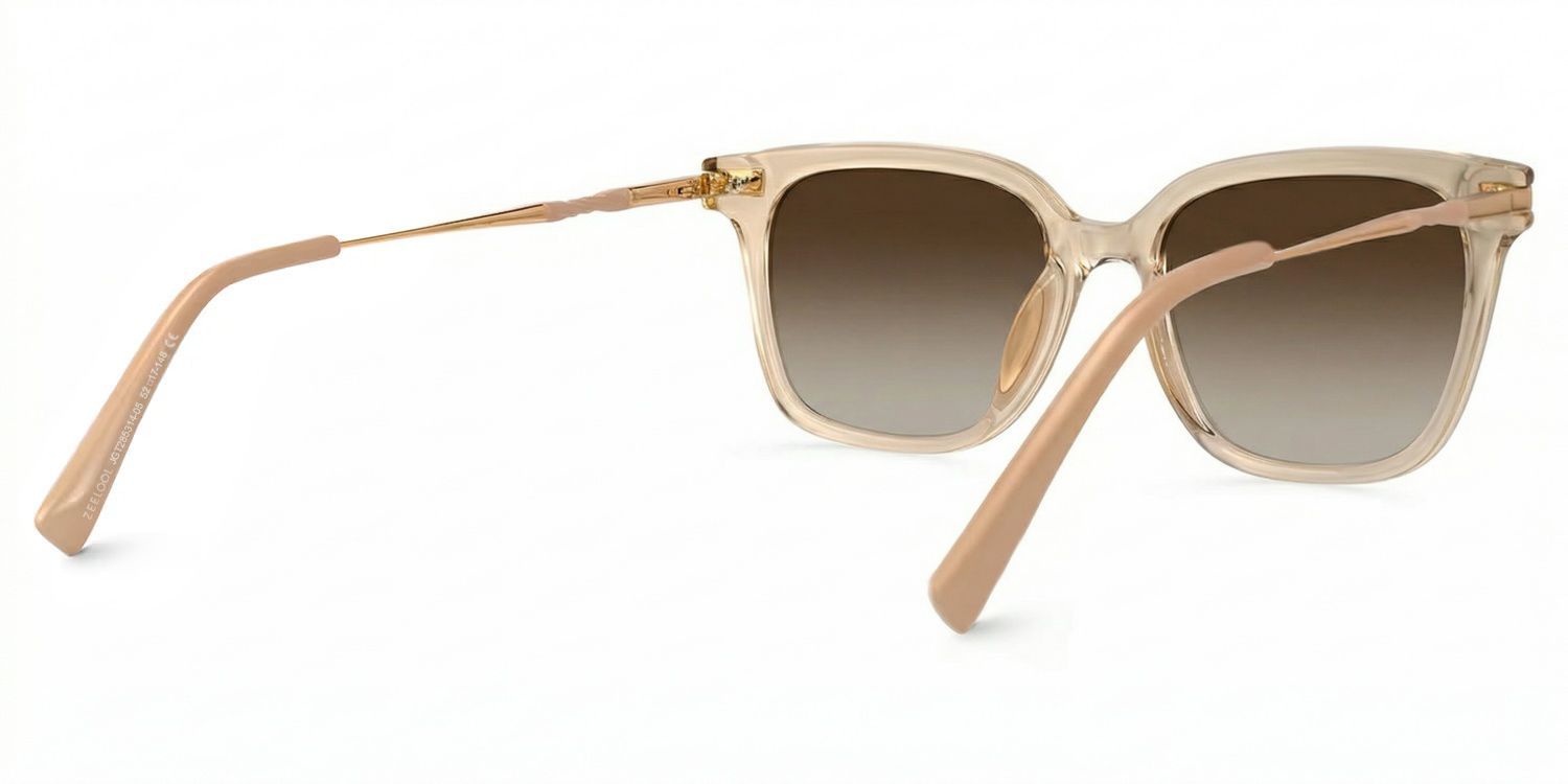 Jacqui Beige Rectangle Sunglasses to Frame Your Face | ZEELOOL CA3