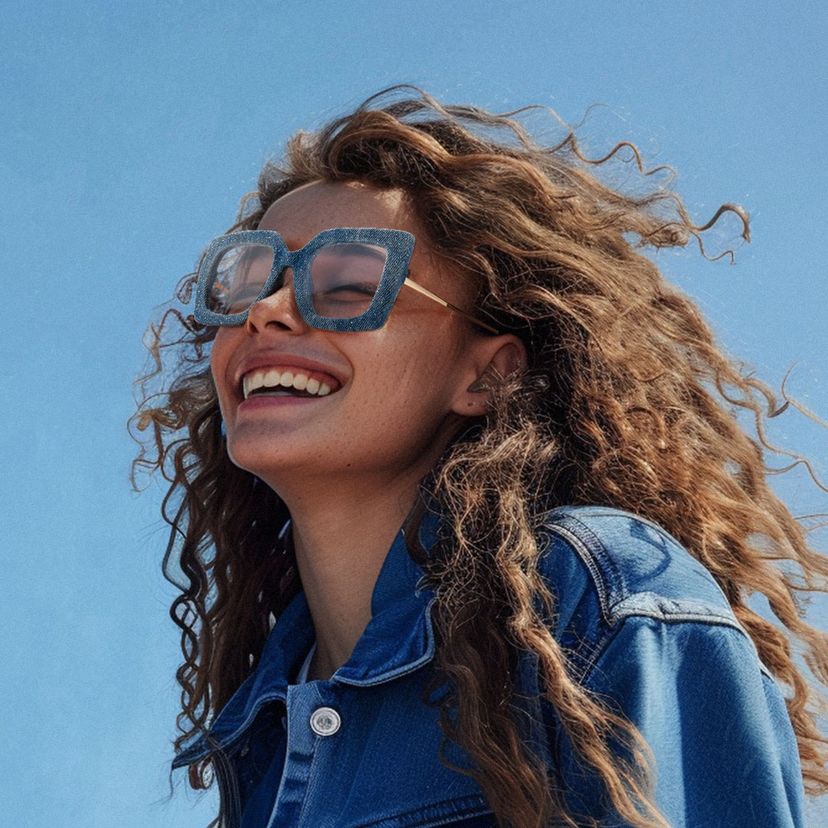 Latanya Blue Square Glasses