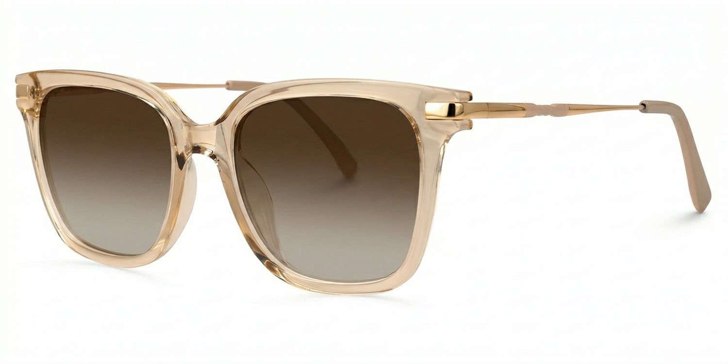 Jacqui Beige Rectangle Sunglasses to Frame Your Face | ZEELOOL CA1