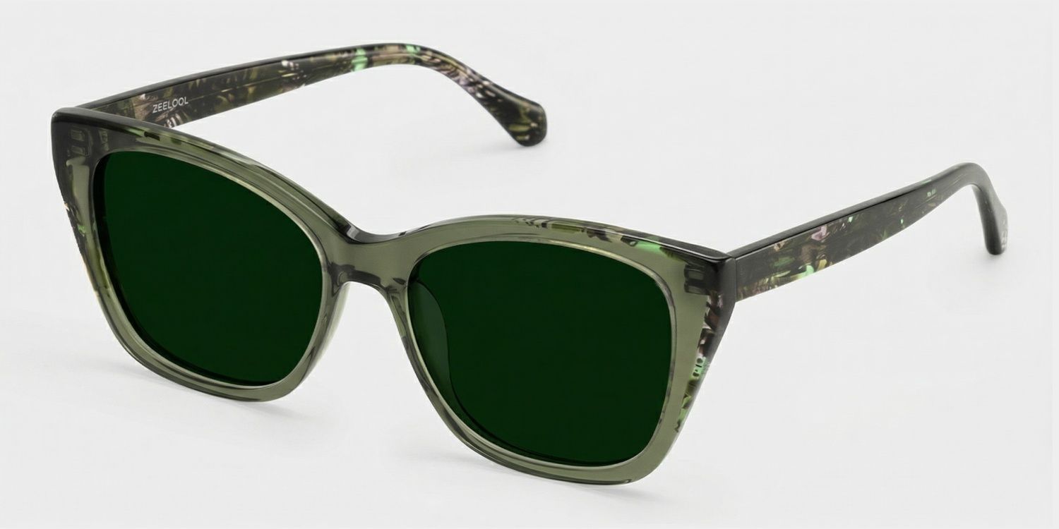 Maple Butterfly Sunglasses with Acetate Green Frames | ZEELOOL CA3