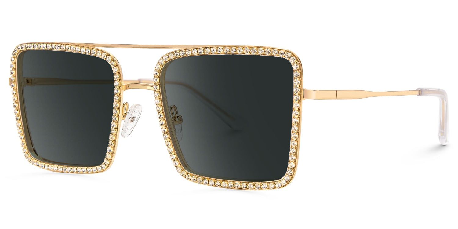 Diva Gold Square Sunglasses to Frame Your Face | ZEELOOL CA1