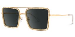 Diva Gold Square Sunglasses1