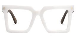 Pierre White Square Glasses0