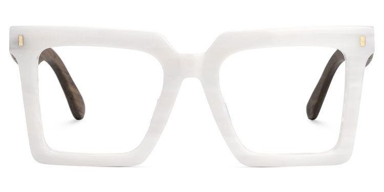Pierre White Square Glasses