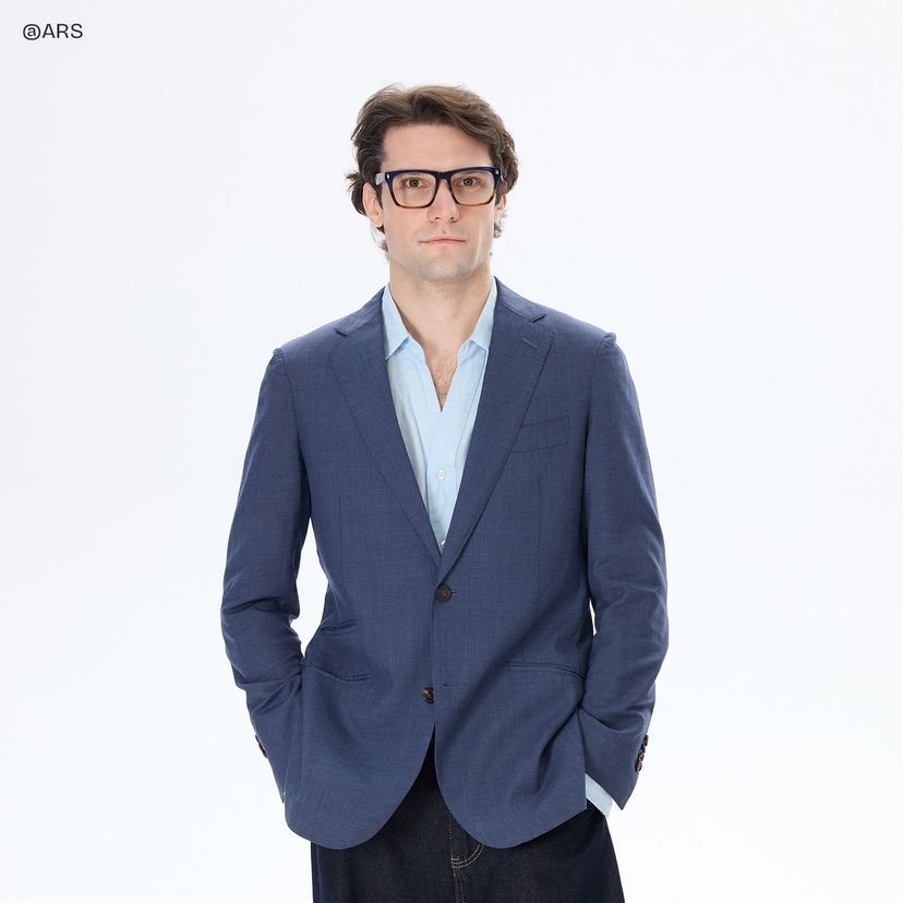 Brookins Blue Brown Rectangle Glasses