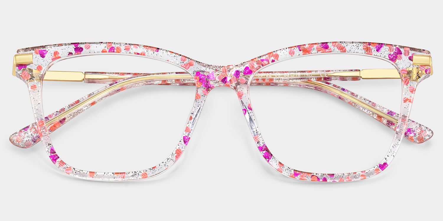 Eliot Rectangle Eyewear with Pink1