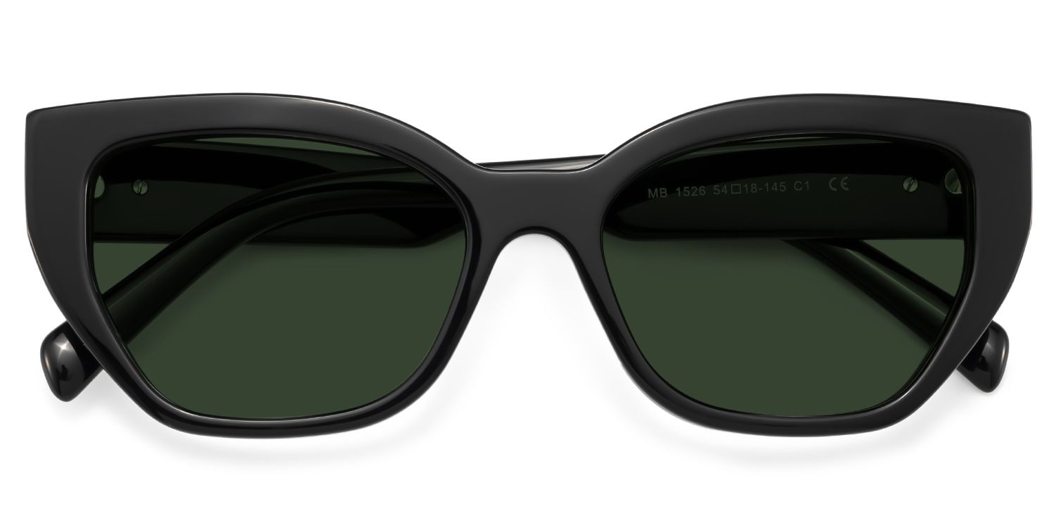 Zia Black Cat Eye Polarized Sunglasses for Driving | ZEELOOL CA1