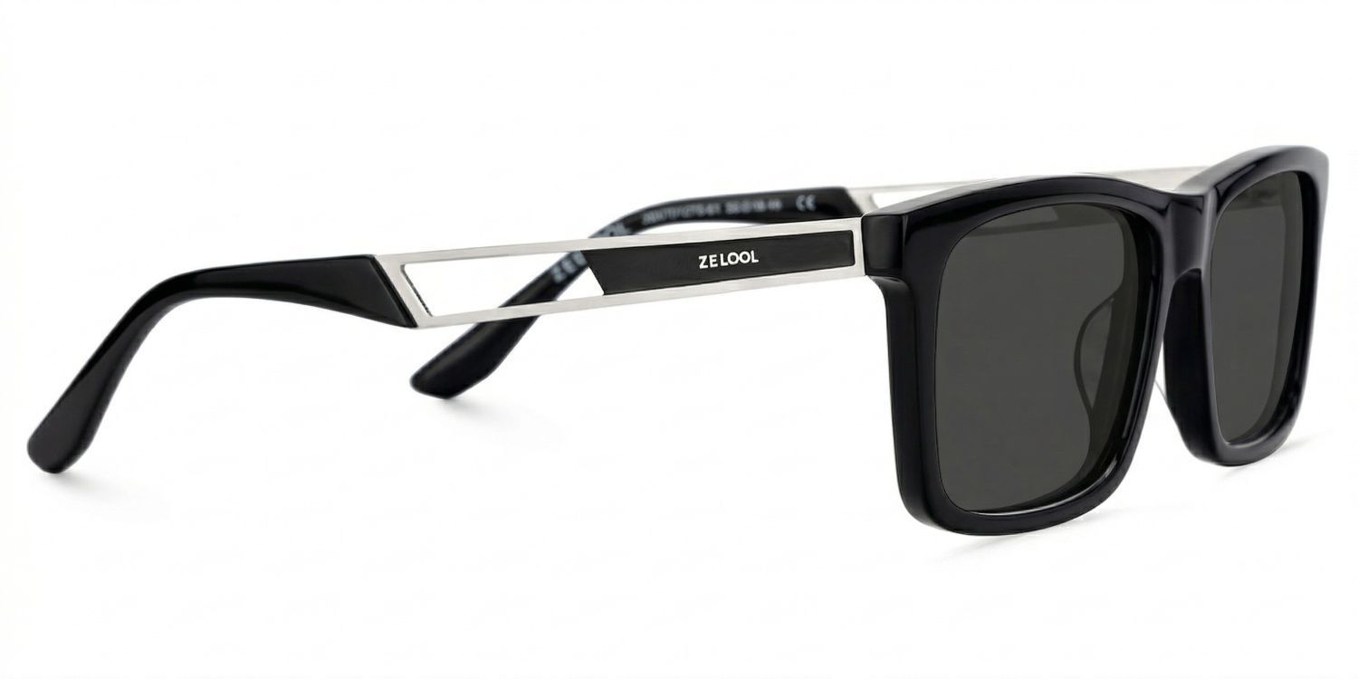 Osvaldo Rectangle Black Full Rim Sunglasses | ZEELOOL CA3