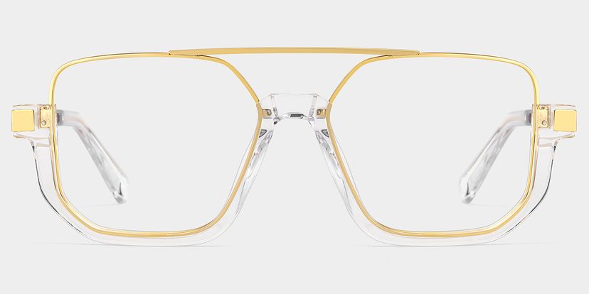 Oromiya Gold Clear Geometric Glasses
