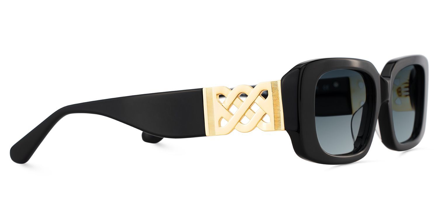 Jonas Rectangle Black Full Rim Sunglasses | ZEELOOL CA3