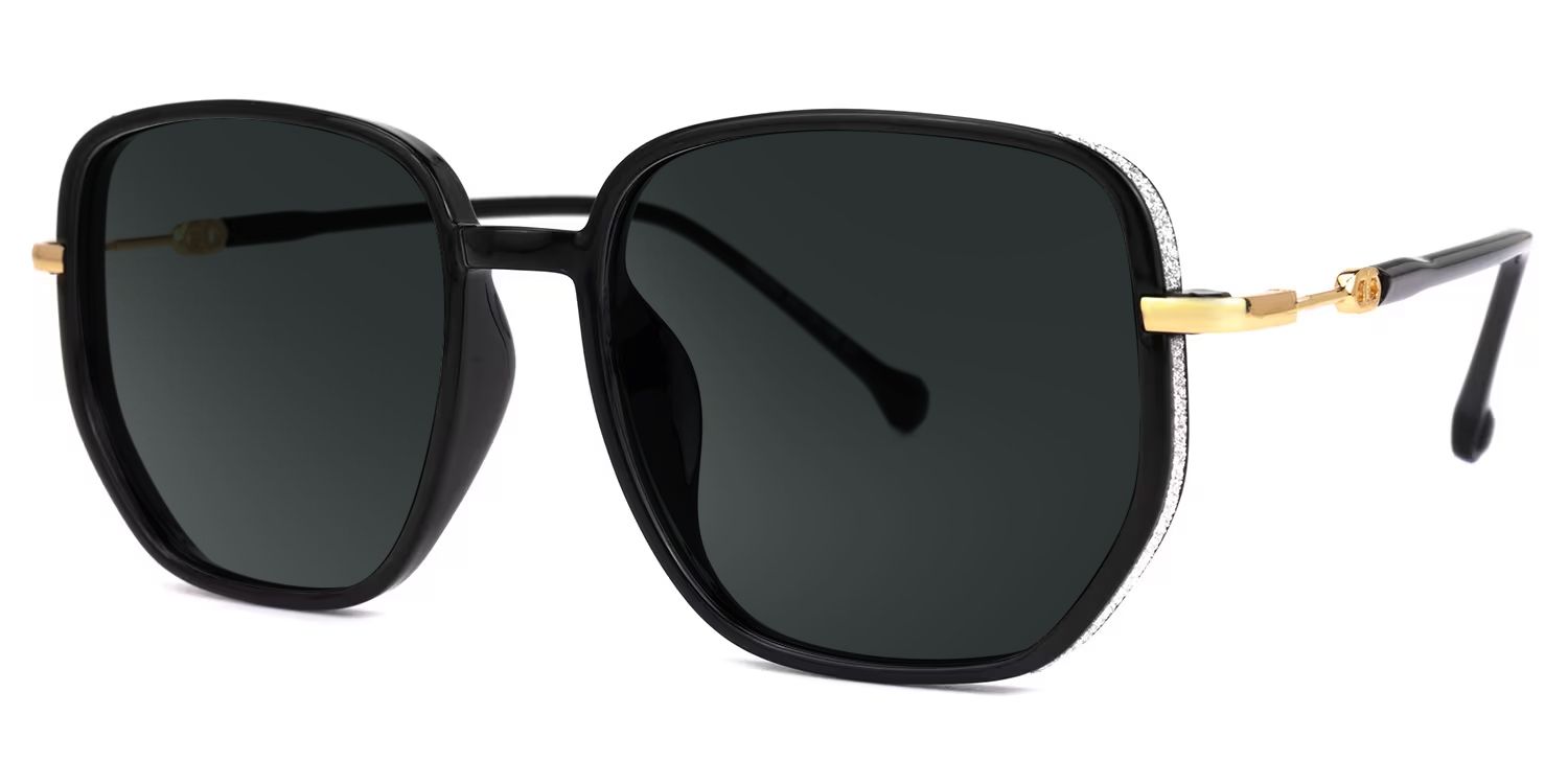 Joana Geometric Black Full Rim Sunglasses | ZEELOOL CA1