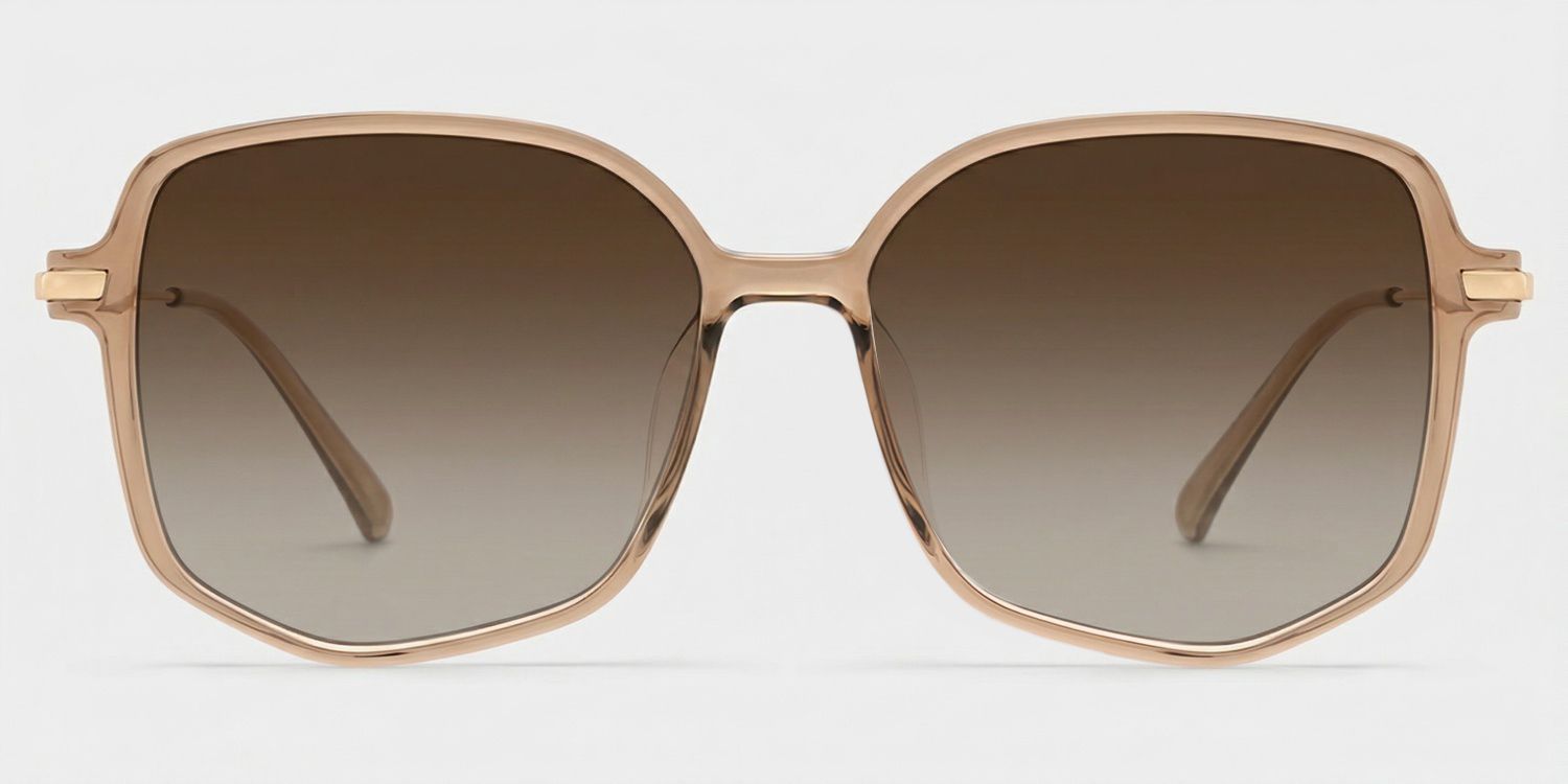 Payton Geometric Beige Full Rim Sunglasses | ZEELOOL CA0