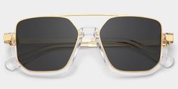 Oromiya Gold Clear Geometric Sunglasses1
