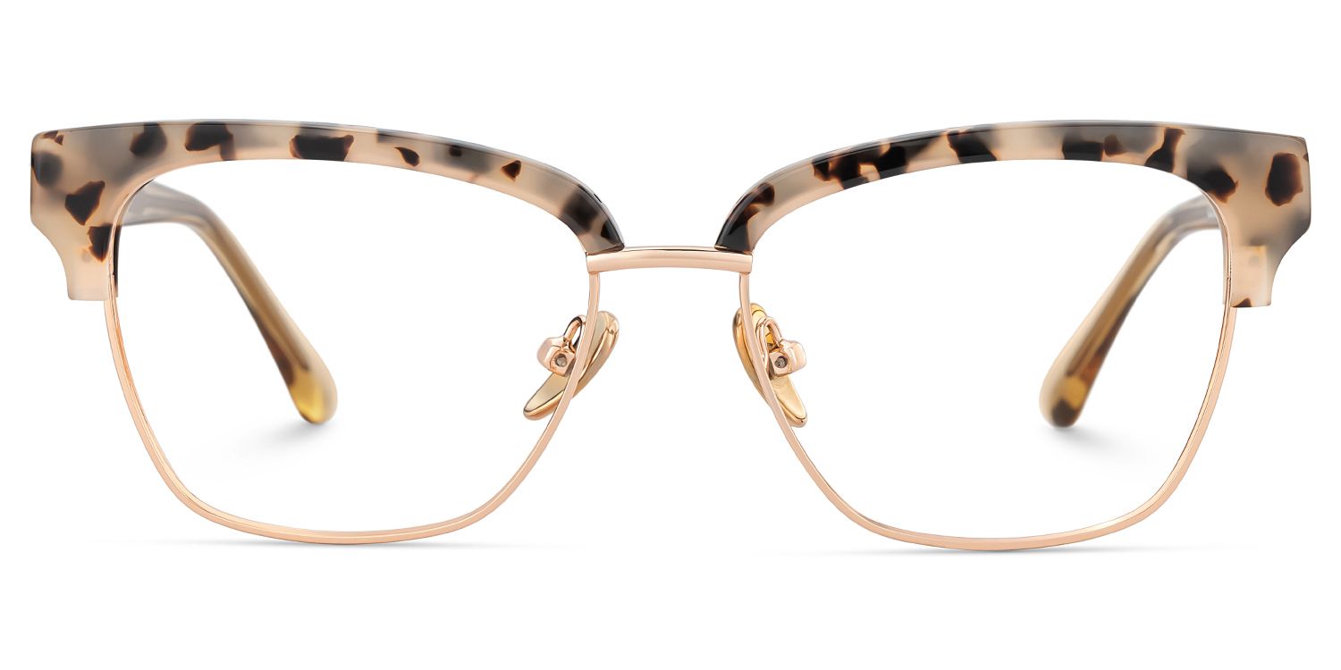 Browline Tortoise Eyeglasses- Ellis Mixed Frame Glasses0