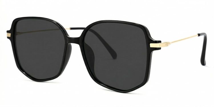 Payton Black Geometric Sunglasses