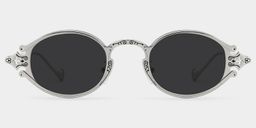 Serena Silver Oval Sunglasses0