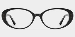 Lennon Black Oval Glasses1