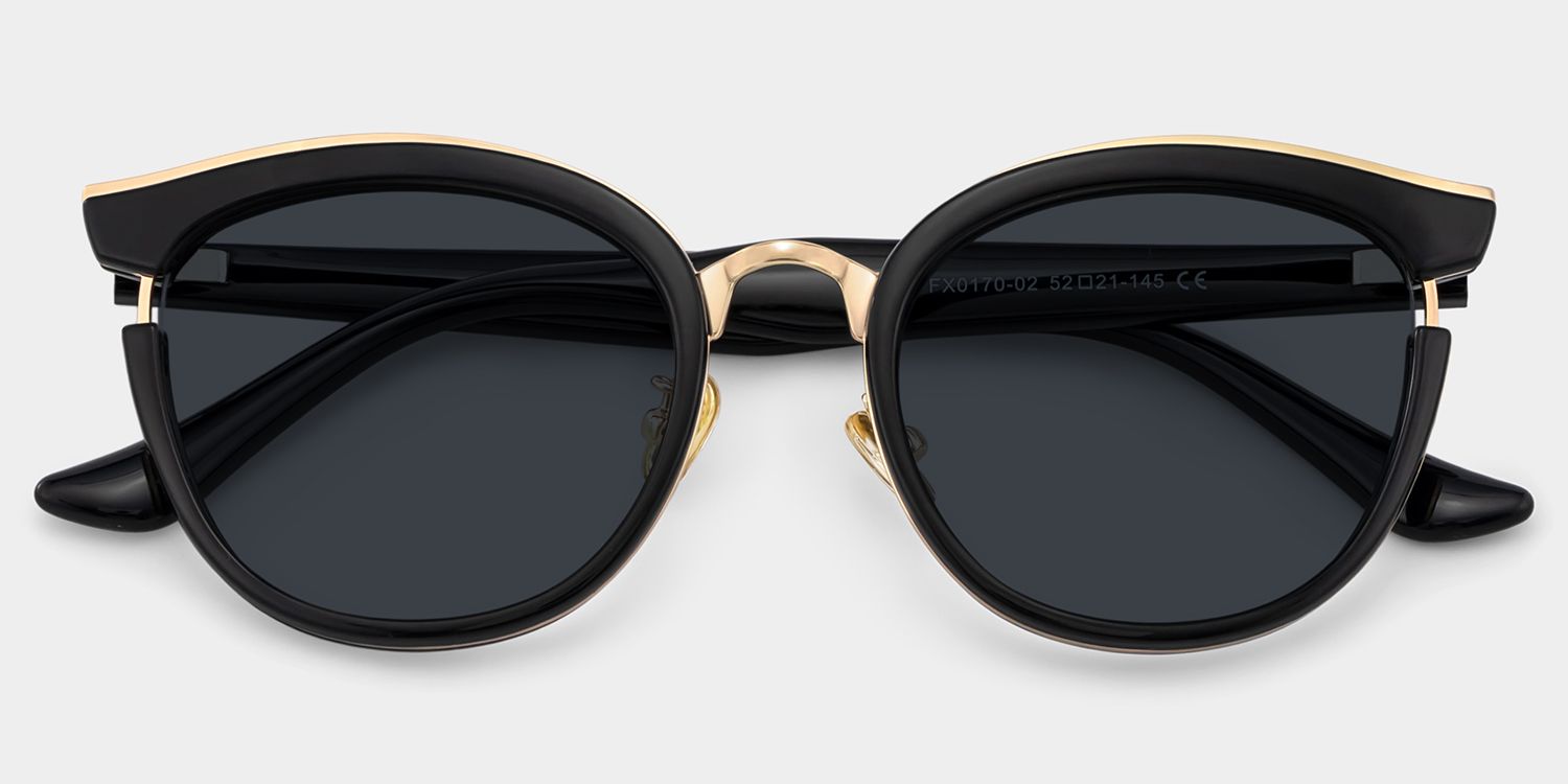 Laraine Cat Eye Black Sunglasses for Women & Men | ZEELOOL CA1