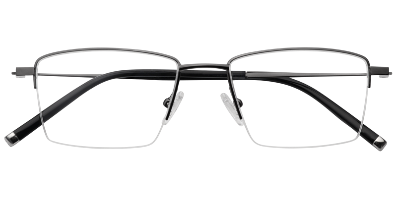 Rectangle Black Glasses | Zeelool Titanium Eyeglasses1