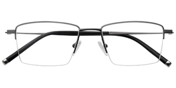 Edwin Rectangle Black Glasses1