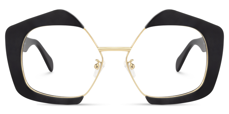Frankie Geometric Black Glasses