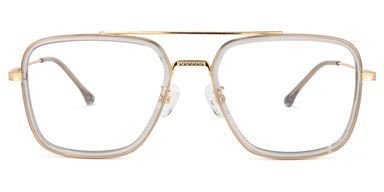 Nayeli Aviator Gray-Gold Glasses