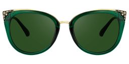 Dalton Dark-Green Cat eye Sunglasses0