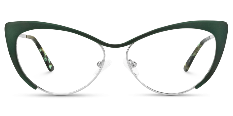 Ellen Cateye Green Glasses