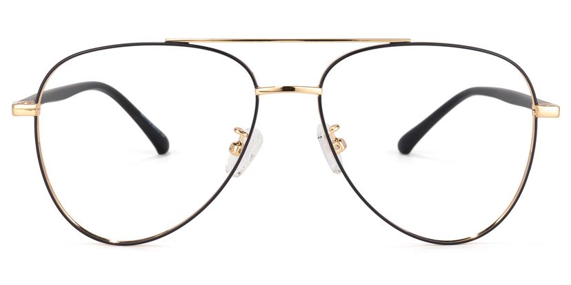 Paige Aviator Black-Gold Glasses
