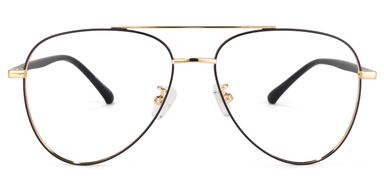 Paige Aviator Black-Gold Glasses