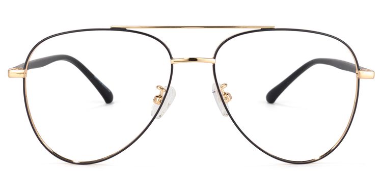 Paige Aviator Black-Gold Glasses