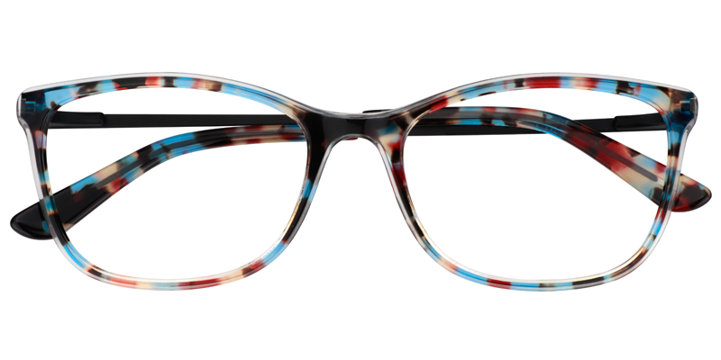 Rectangle Blue-Red Glasses | Zeelool Eyeglasses1