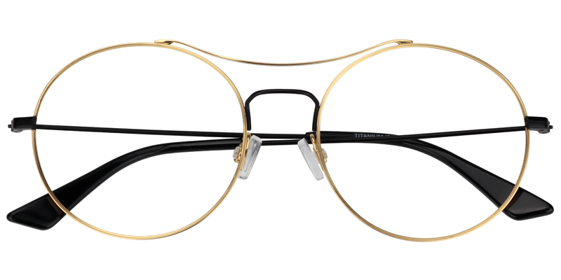 Aviator Black-Gold Glasses | Zeelool Eyeglass Frames1