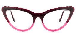 Presley Cateye Dark-Red Glasses0