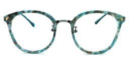 Jacqueline Round Blue Floral Glasses0
