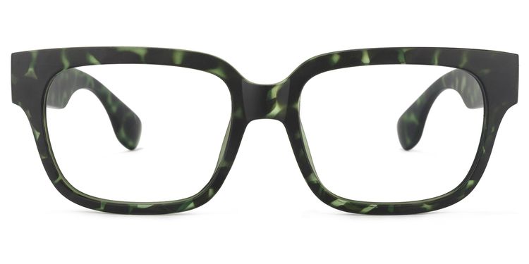 Colin Rectangle Green Floral Glasses