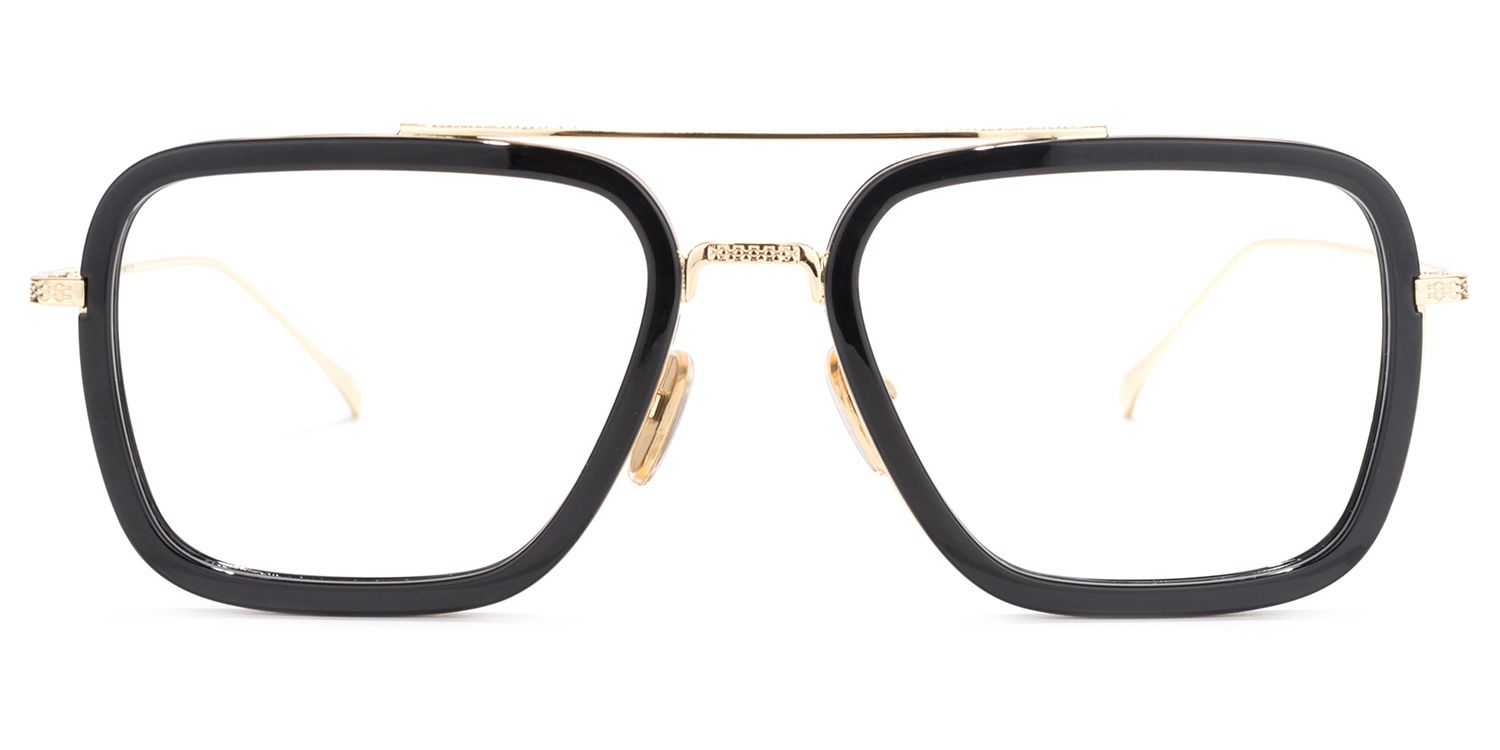 Aviator Black-Gold Glasses | Zeelool Eyeglasses Online0