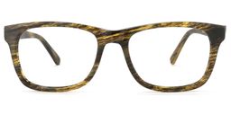 Wyatt Rectangle Yellow-Wood Glasses0