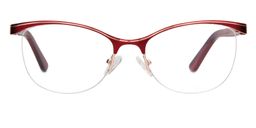 Deirdre Half Rim Red Glasses0