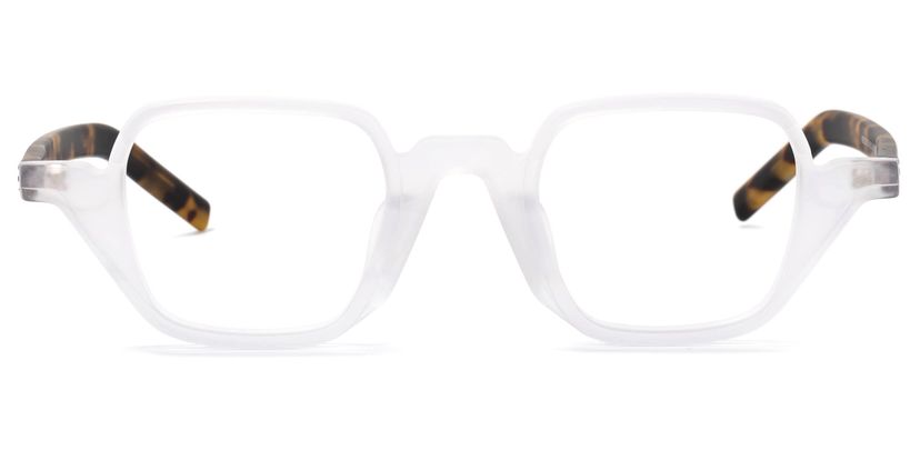 Yasin Square White Glasses